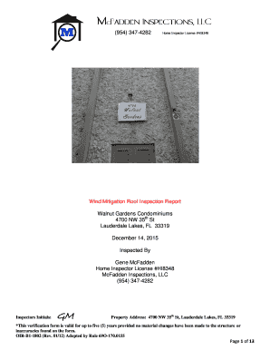 Wind Mitigation Roof Inspection Report
