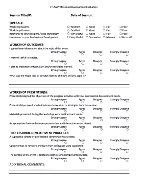 CTHSS Professional Development Evaluation Form