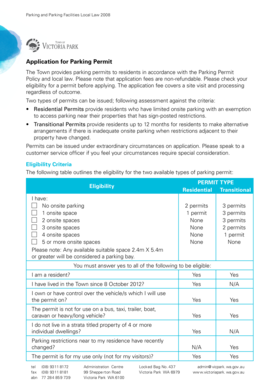 Parking Permit Application