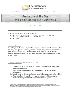 Florida Raptor Education Worksheet