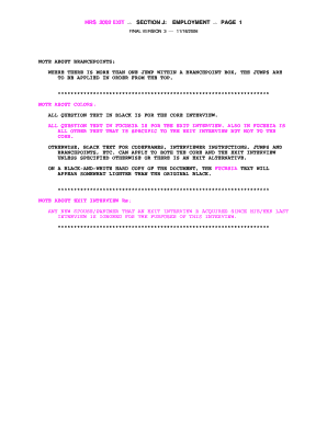 HRS 2002 Exit Interview Employment Form