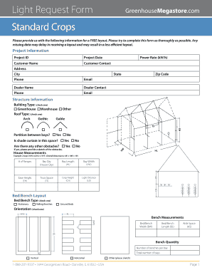 Greenhouse Light Request Form