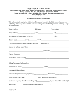 Client Background Information Form