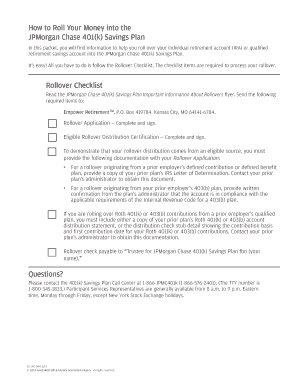 JPMorgan Chase 401(k) Rollover Application