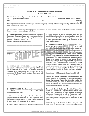 Massachusetts Residential Lease Agreement