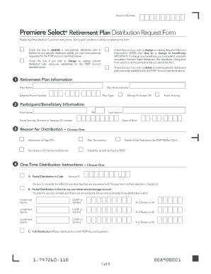 Premiere Select Retirement Plan Distribution Request Form