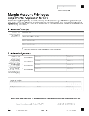Margin Account Application