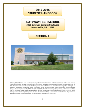 Gateway High School Student Handbook 2015-2016
