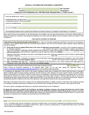 Journal Contributor Publishing Agreement