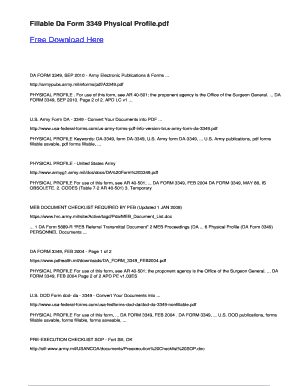 fillable online da form 3349 physical profile pdfsdocuments2com da form for profile