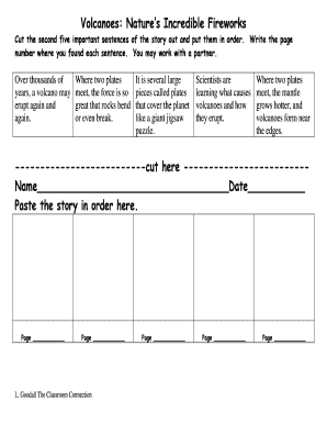 Volcanoes Activity Worksheet