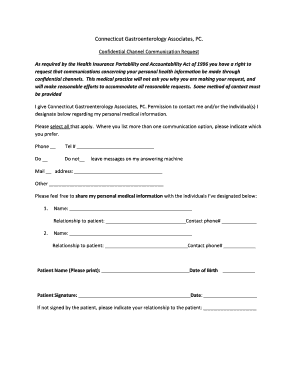 Confidential Communication Request Form
