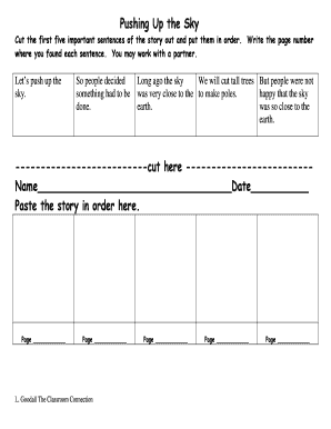 Story Sentence Ordering Activity