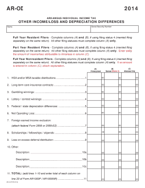 Arkansas Individual Income Tax Form AR-OI