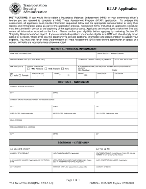 Hazardous Materials Endorsement Application