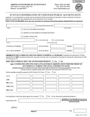Arizona CPA License Status Confirmation