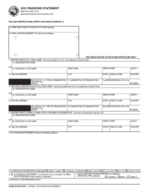 Indiana UCC Financing Statement