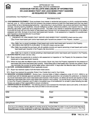 Texas Lead-Based Paint Disclosure Addendum