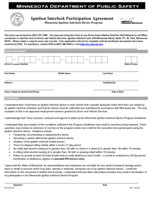 Minnesota Ignition Interlock Participation Agreement