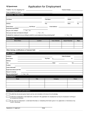 Employment Application Form