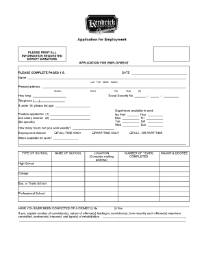 Application for Employment