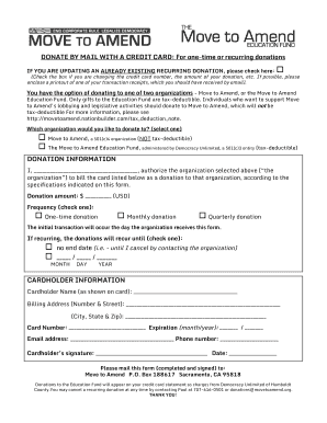 Move to Amend Donation Form