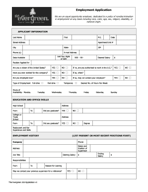 Employment Application Form