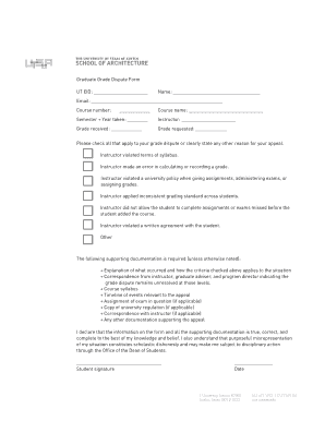 Graduate Grade Dispute Form