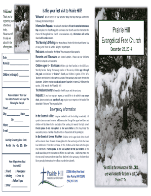 Prairie Hill Church Attendance Information Request