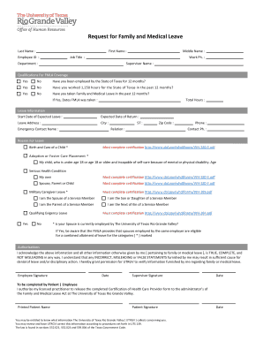 Family and Medical Leave Request Form
