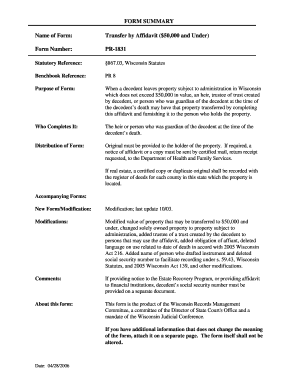 Transfer by Affidavit ($50,000 and Under)