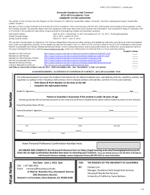 UCSB Residence Hall Contract