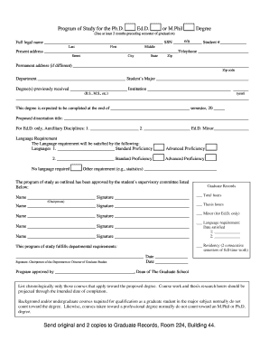 Ph.D. Program of Study Form