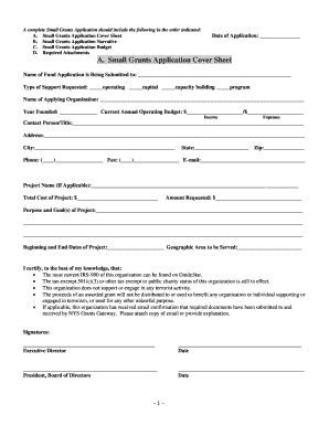 Small Grants Application Form
