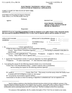 New York Electronic Testimony Application