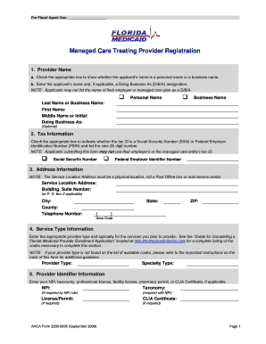 Florida Medicaid Managed Care Treating Provider Registration