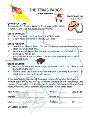 Texas Badge Requirements