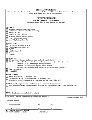 Acute Stroke Order Set