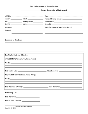 Georgia TANF Appeal Form