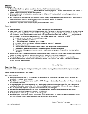 Independent Study Agreement