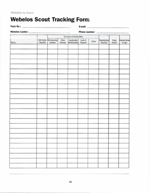 Webelos to Scout Tracking Form