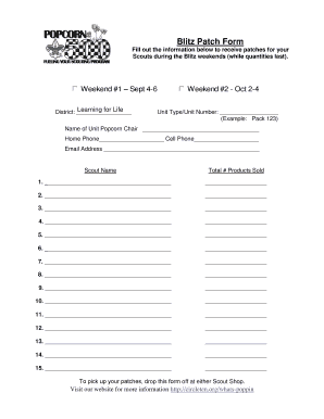 Blitz Patch Order Form