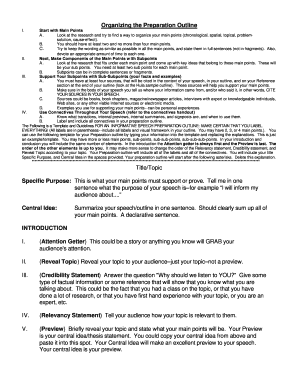 Speech Preparation Outline Guide
