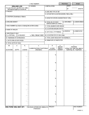 Drilling Log Form