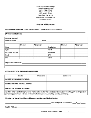 Physical Ability Form