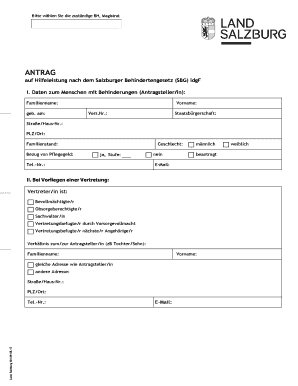 Antrag auf Hilfeleistung nach dem Salzburger Behindertengesetz