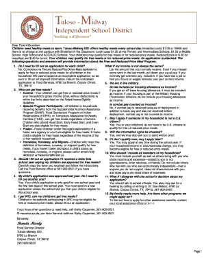 Free and Reduced-Price School Meals Application