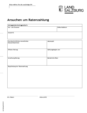 Ansuchen um Ratenzahlung