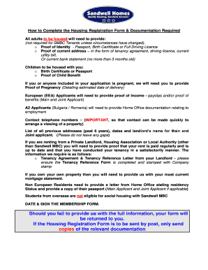 How to Complete the Housing Registration Form - sandwellhomes org