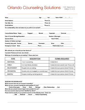 Counseling Intake Form